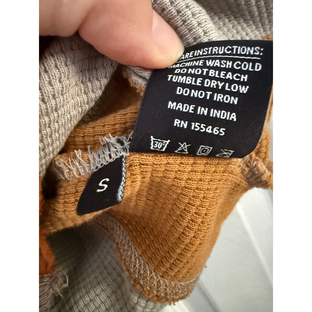 CHNGE Organic Cotton Waffle Knit Crop Tank Top Earth Tone Colorblock Small - Picture 5 of 5